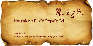 Mauskopf Árpád névjegykártya